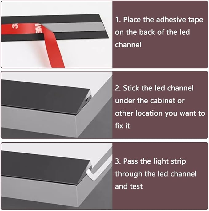 5 Pack LED Aluminum Channel Profile Under Cabinet, Self Adhesive Ultra Thin Invisible Lights Profile for Wardrobe Collection Cabinet Kitchen Shelf Workbench, No Light Strip (Grey, 39.3inch)