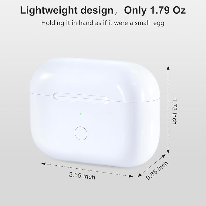 Wireless Charging Case Replacement Compatible with AirPods Pro 1st & 2nd Generation, AirPods Pro 1st & 2nd Charger with Bluetooth Pairing Sync Button