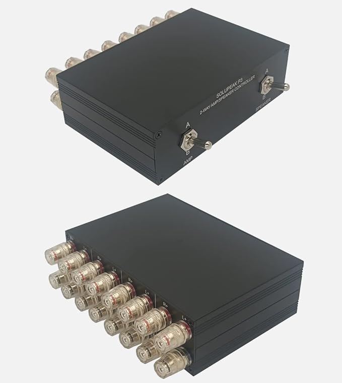 P3 2-WAY AMP Amplifier to 2 Pair of Speakers Selector Switch Switcher Splitter Combiner box 2 IN 2 OUT