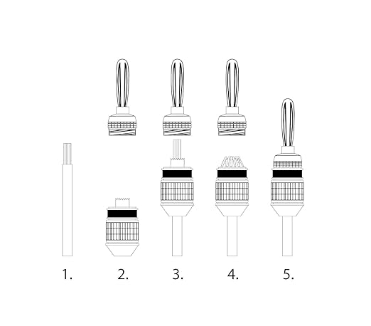 Sewell Deadbolt® Banana Plugs 14-Pairs, Gold Plated Speaker Plugs, Quick Connect, Tool-Free, SW-29863-14