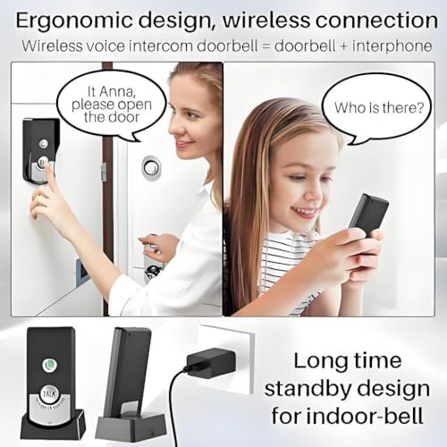 2-Way Wireless Intercom Doorbell System 1000m (3280ft) Super Long Range Intercom System Indoor Outdoor for House Office Room to Room Communication