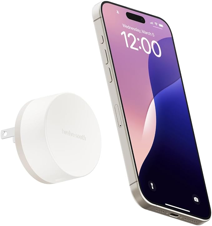 Twelve South PowerBug MagSafe Compatible Qi2 Magnetic Wireless Charger with 35W USB-C Hub – Fast Charging for iPhone 17, 16, 15, 14 & More – Dune