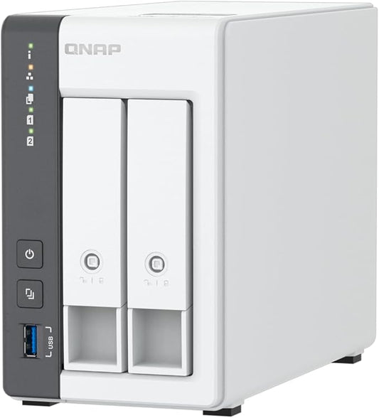 QNAP TS-216G-US - The Most Affordable 2-Bay 2.5GbE Desktop NAS, Equipped with ARM Cortex-A55 Quad-Core CPU, Built-in NPU and 4GB DDR4 RAM (Diskless)