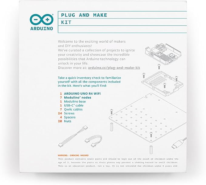 Arduino Official Plug and Make Kit [AKX00069] - Ultimate Starter Kit for Beginners | Build Connected Projects Easily | Fun & Educational Technology Package for Learning Electronics & Coding
