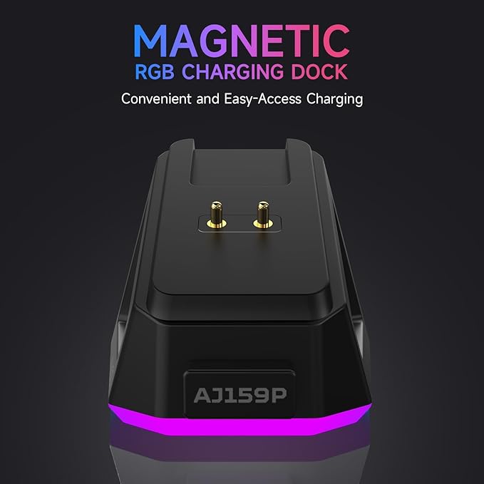 DAIDAI AJAZZ AJ159P Wireless Gaming Mouse with RGB Charging Dock, PAW3395 26K DPI Sensor, 56G Lightweight Ergonomic Mouse, 5 Programmable Buttons, 80 Million ASIN Switch