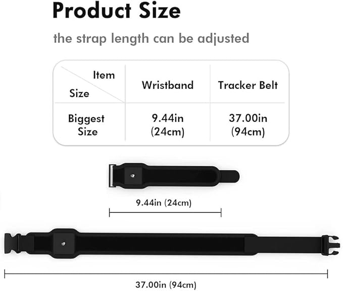 JLD VR Tracker Belt for HTC Vive System Puck - Adjustable Strap Waist and Full-Body Tracking in Virtual Reality（1x 4X Wrist Strap）, black, 47.6 in,Wrist 10.6