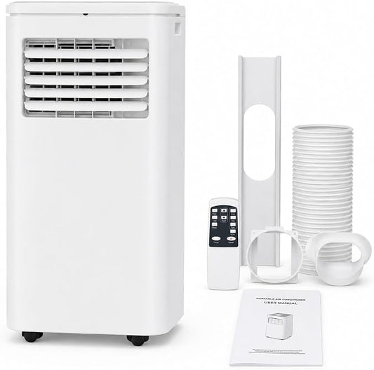 Portable Air Conditioners, Air Conditioners 10,000 BTU 4-in-1 Quiet AC Unit with Cool, Fan, Dehumidifier, Sleep Modes, Standing AC Unit Cools Room up to 450 Sq.Ft, Exhaust Hose & Window Kit