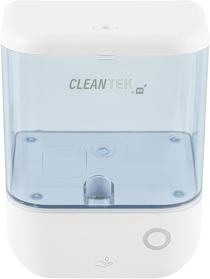 Restaurantware-Clean Tek Professional 34 Ounce Automated Soap Dispenser, 1 Touchless Wall-Mountable Soap Dispenser - Security Key, Arctic Blue Plastic Soap Dispenser, Transparent, for Liquid Soap