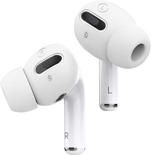 elago [6 Pairs AirPods Pro Ear Tips with Integrated Earbuds Cover Designed for Apple AirPods Pro, Fit in The Case, Anti-Slip, [3 Sizes: Large + Medium + Small] [US Patent Registered] (White)