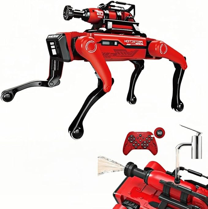 AI Robot Dog, STEM Educational Programmable Puppy with Voice & Remote Control, Lifelike Actions, Spray & Mechanical Arm for Interactive Play, for Kids