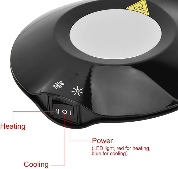 Yoidesu Cup Cooler Coffee Warmer, 2 in 1 Beverage Warmer and Drink Cooler, -3℃- 65 ℃ USB Heating and Cooling Mat Coffee Tea Beverage Cans Cooler & Warmer Heater Chilling Coasters(Black)
