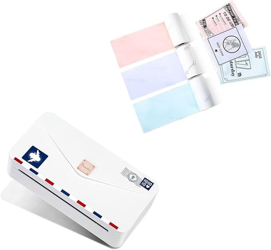 Phomemo M04AS Printer with 53mm Color Adhesive Paper Bundle