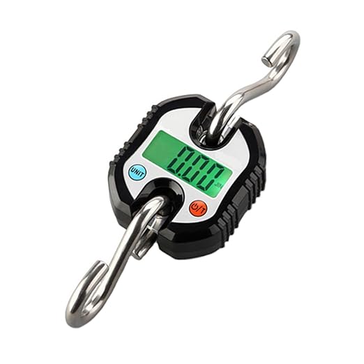150KG Mini Crane Scale, Digital Hanging Scale with LCD Backlight, Portable Electronic Weighing Scale for Luggage, Fishing, and Outdoor Use (Black 1)