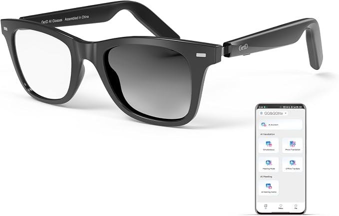 GetD 2026 AI Glasses for Men & Women, Smart Glasses Powered by ChatGPT, AI Real-time Translation with 145 Languages, 11H Music Play, Bluetooth Glasses with Photochromic Lens for Daily Use, Travel