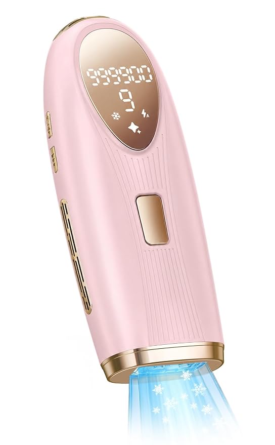 IPL Laser Hair Removal for Women and Men, At-Home Painless IPL Device with 5° Ice Cooling, 85% Hair Reduction for Armpits & Bikini and Full Body, Pink