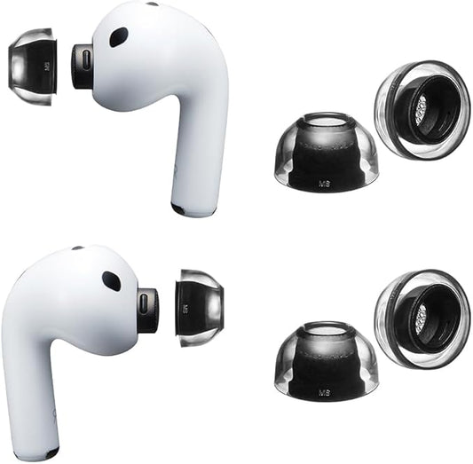 XELASTEC 2 AirPods Pro 3 Ear Tips Replacement – Body-Heat Adaptive Material, Seamless Seal, 12-Hole Micro Filter, Secure Fit Anti-Slip Earbud Tips, AirPod Pro Replacement Tips (MS)