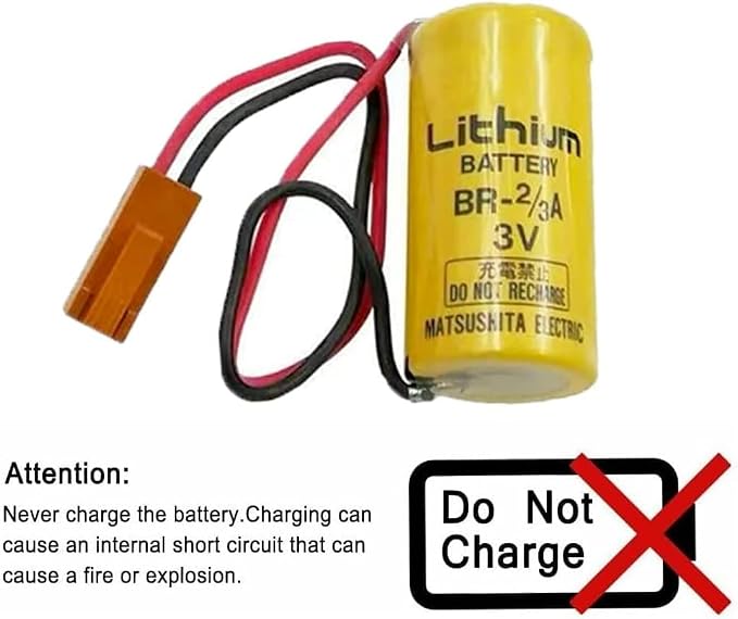 4-Pack 3v br-2/3a Lithium Battery br17335 with Brown Plug for A98L-0031-0006 System Battery,Industrial Backup Battery