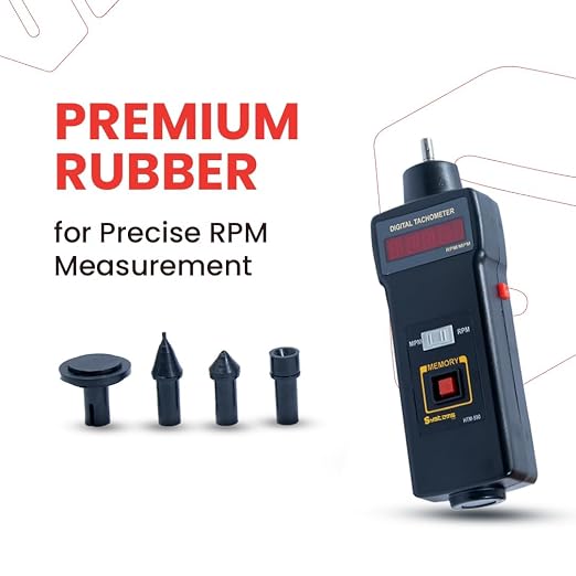 HTM-890 Digital Tachometer: 2-in-1 Contact Cum Non-Contact RPM Meter | Measure Speed of Motors, Engines, Drills & All Industrial Use | Memory Recall, Low Battery Indicator & More | 2025 Top Model