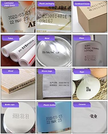 Handheld Inkjet Printer, Mini Smart Inkjet Coding Machine for QRCode Barcode Production Date Time Logo Batch Number Print On Glass Bag Carton Box Wood Cloth Plastic Cable (US Plug)