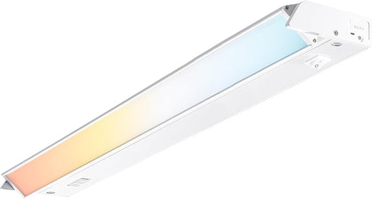 PARMIDA LED Swivel Under Cabinet Lighting, Hardwired or Plug-in Installation, 32 Inch, 18W, 5CCT Color Selectable - 2700K/3000K/4000K/5000K/6000K, Rotatable Lens, Dimmable, Linkable, 120V, 1440LM, ETL