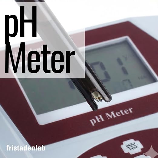 Fristaden Lab Benchtop pH Meter | USA Company | 6621 Electrode for Semi-Soft Foods and Fruits | High-Accuracy (0.01 pH) | Calibration Solutions Included