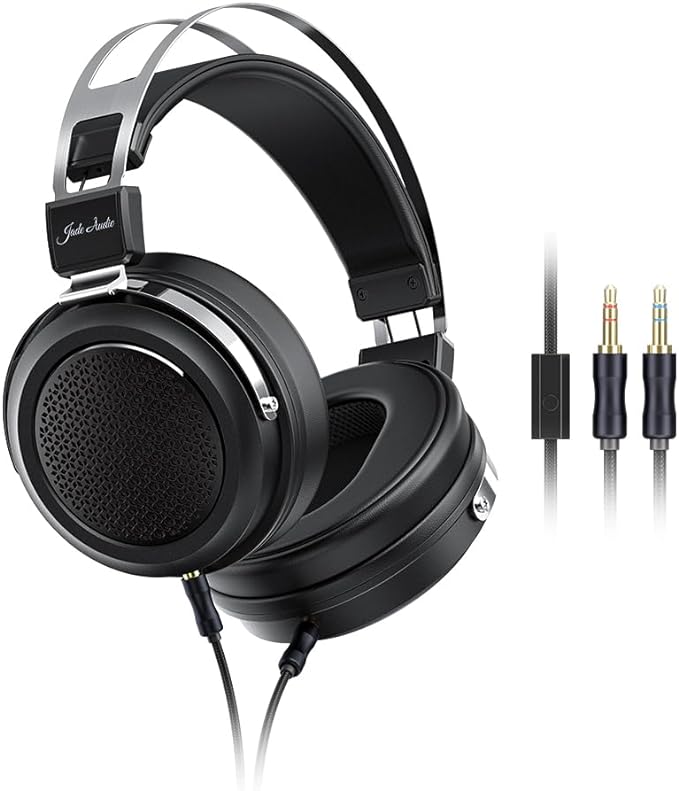 FiiO JadeAudio JT1 Professional Studio Headphones for Recording Gaming Headset with Microphone, 50mm Diaphragms, Hi-Res Music Studio Headset