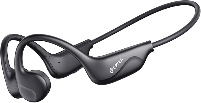 Bone Conduction Headphones, Open Ear, Bluetooth V6.0, IPX5, Sweat Resistant,10Hrs Playtime, Ultra-Light Sports Wireless Earbuds with Stable Connection for Running, Gym, Cycling, Workout, Black