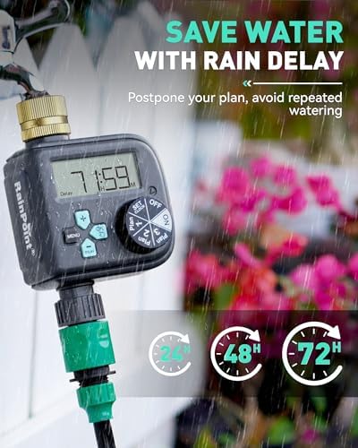 RAINPOINT Water Timer for Garden Hose - 2 Zone Sprinkler Timer