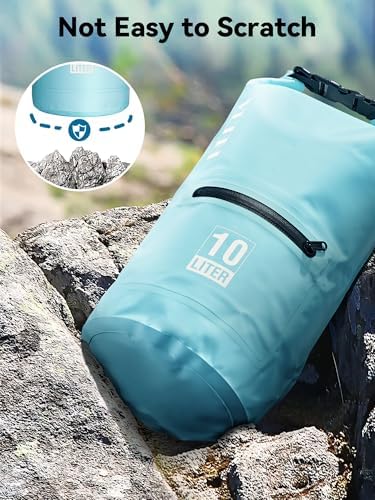 HEETA Fish Scale with Backlit LCD Display, Up to 110lb/50kg, 2 AAA Batteries Included (Black) Bundled with Waterproof Dry Bag with Front Zippered Pocket for Women Men (Blue 5L)