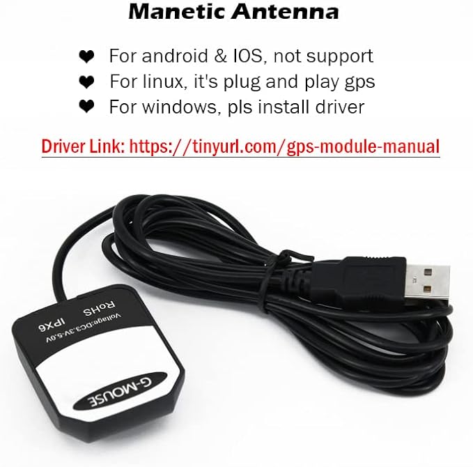 2PCS VK-162 G-Mouse USB GPS Dongle Navigation Module External GPS Antenna Remote Mount USB GPS Receiver for Raspberry Pi Support Google Earth Window Linux