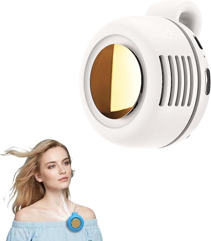 Clip on Fan Portable, 360° Rotatable Mini Clip Fan for Shirt Waist, 3-Speed Adjustable Small Whirlwind Fan for Outdoor Travel Office, USB Rechargeable Personal Cooling Fan (White-1 pcs)