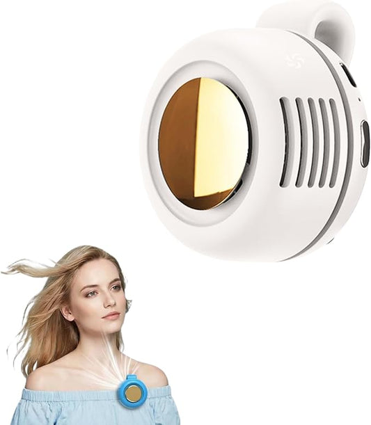 Clip on Fan Portable, 360° Rotatable Mini Clip Fan for Shirt Waist, 3-Speed Adjustable Small Whirlwind Fan for Outdoor Travel Office, USB Rechargeable Personal Cooling Fan (White-1 pcs)
