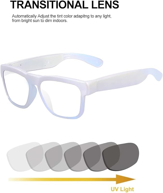 OhO Smart Glasses,32G MP3 Bluetooth Sunglasses with Open Ear Speaker Headphone, Indoor&Outdoor Sports,Polarized UV Protection,For Men Women