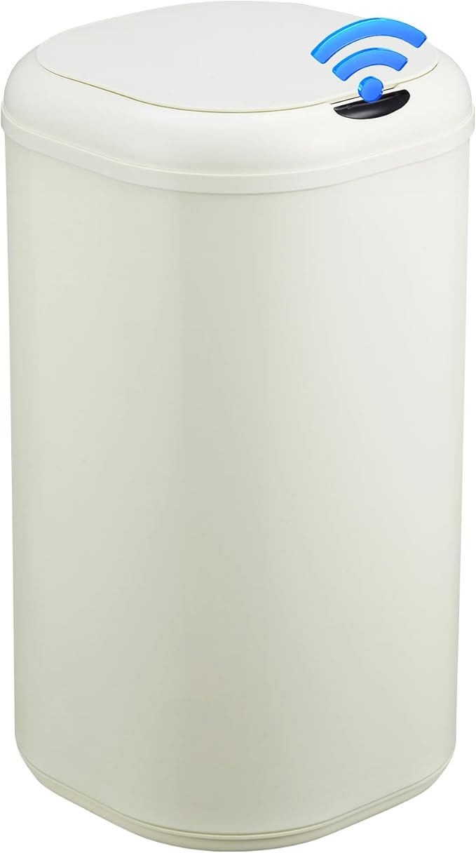 GarveeHome 8 gal Motion Sensor Trash Can with Lid, Automatic Kitchen Garbage Can Touchless, 30 L Smart Stainless Steel Waste Bin for Home Office Kitchen Bathroom, Beige