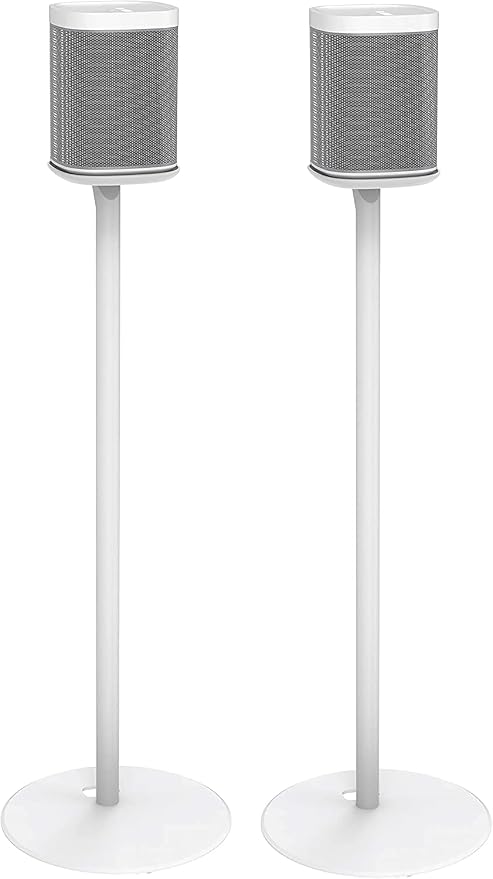 ynVISION.DESIGN Fixed Height Floor Stands Compatible with Sonos One, SL, and Play:1 Speaker | 2 Pack | YN-ONE Pair (White)