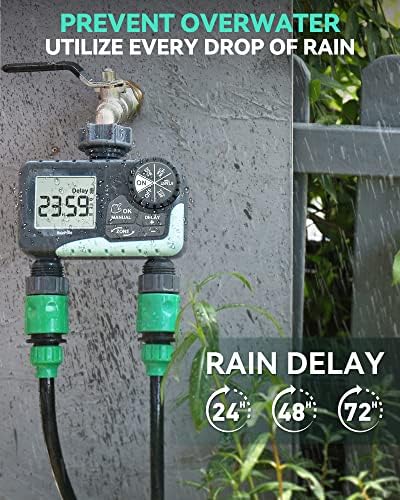 RAINPOINT Water Timer for Garden Hose - 2 Zone Sprinkler Timer