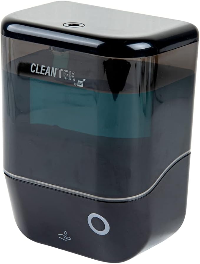 Restaurantware Clean Tek Professional 34 Ounce Automated Soap Dispenser 1 Touchless Wall-Mountable Soap Dispenser - With Security Key Black Plastic Soap Dispenser Transparent For Liquid Soap