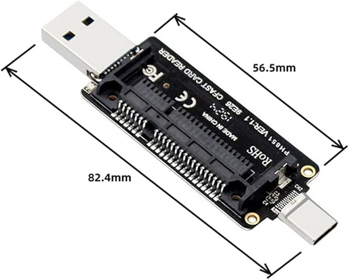 Cablecc Type-C USB-C USB3.0 to CFast 2.0 Card Adapter PCBA CFast Card Reader for Desktop Laptop