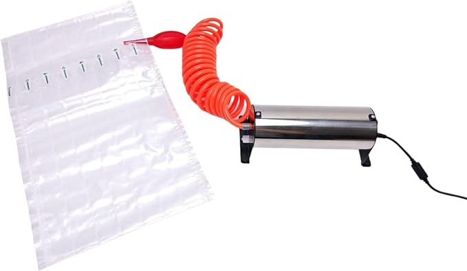 Heavy-Duty Electric Air Pump for Air Column Bags – Industrial-Grade Metal Inflator with 5 Nozzle Tips – Fast, Quiet, and 24-Hour Continuous Operation