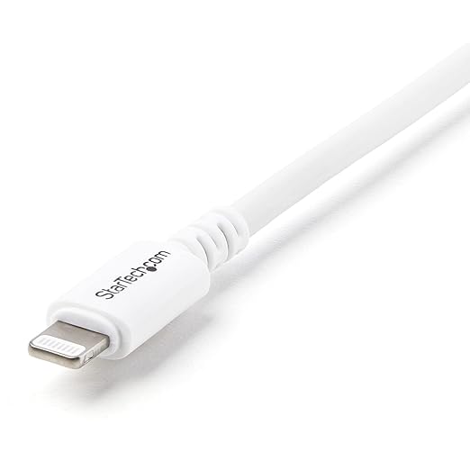 StarTech.com 3m (10ft) Long White Apple 8-pin Lightning Connector to USB Cable for iPhone / iPod / iPad - Charge and Sync Cable (USBLT3MW)