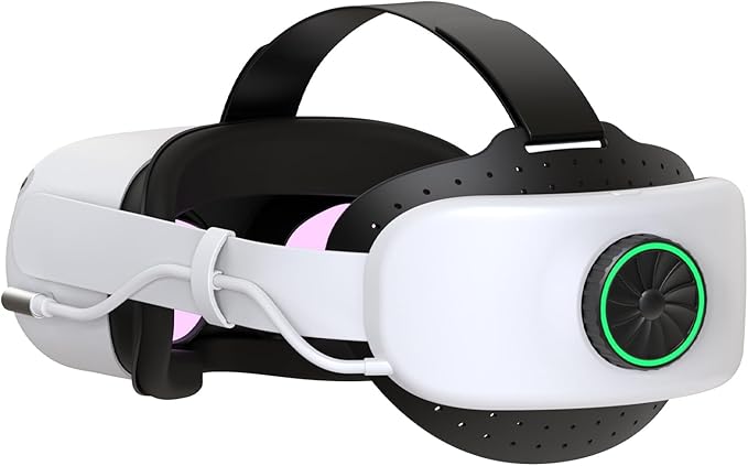 BUSQUEDA Elite Strap with Battery for Oculus Quest 2,8000mAh Extend 9hrs Playtime,Fast Charging VR Power,Counter Balance&Adjustable Head Strap for Enhanced Support and Comfort in VR