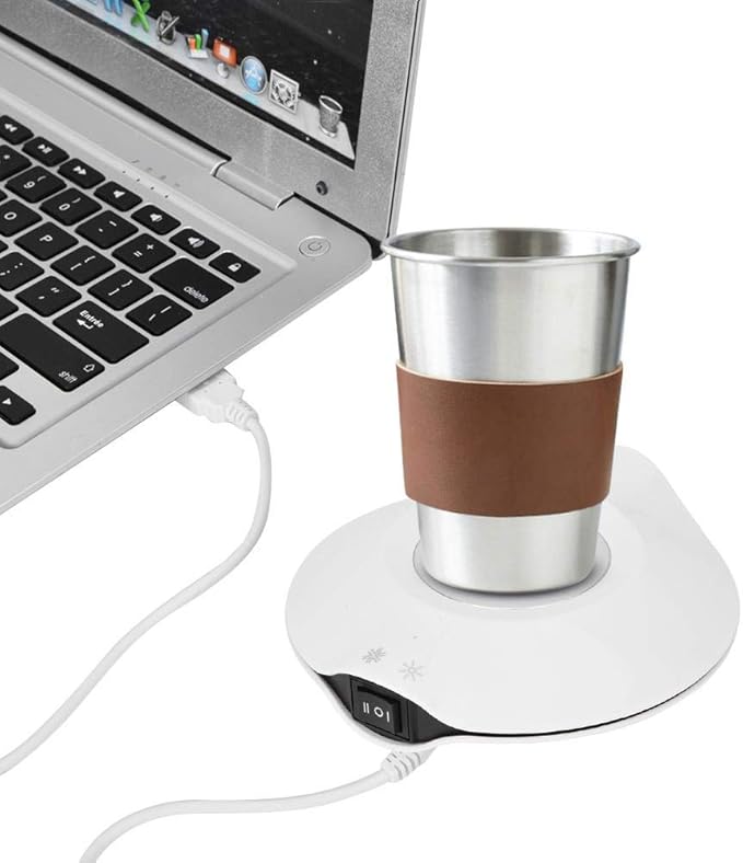 USB Coaster,Cup Pad,Coaster,USB Charging Mat,Insulated Pad Mat,Dual Use USB Cooler Warmer Cup Coffee Tea Beverage Cans Cooler & Warmer Heater Chilling Coasters,(White)