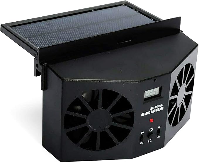 CYDZSW Car Solar Powered Exhaust Fan,Air Flow Window Fans,Solar Powered Exhaust Fan 2W (Black)