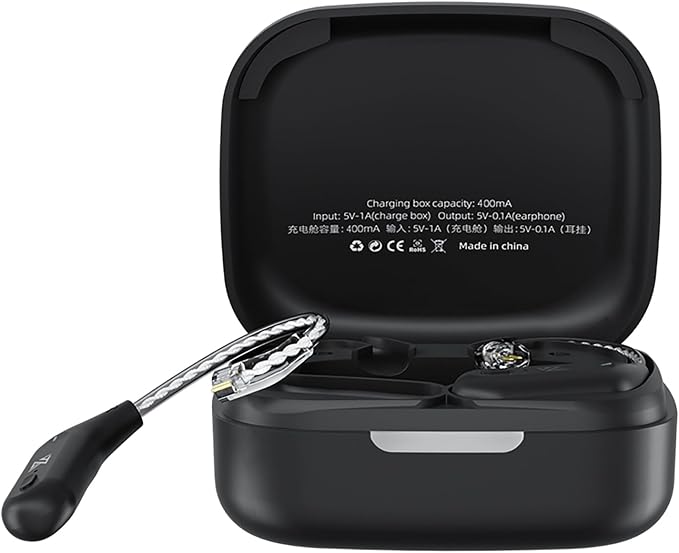 CCA KZ AZ09 IEM Bluetooth Adapter, Bluetooth 5.4 Module, Wireless Waterproof Ear Hook Extra, Long Battery Life Cable for KZ ZS10 PRO/X/2, ZSN Pro/X, AS16 PRO, Zax,ZAR, CRA/C12(C pin)