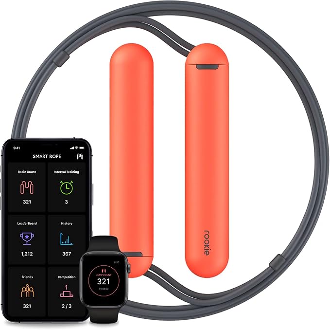 Tangram Smart Rope Rookie – Smart Jump Rope with Counter & App, Bluetooth Fitness Tracker, Adjustable Jump Rope for Weight Loss, Cardio, HIIT & Home Workouts
