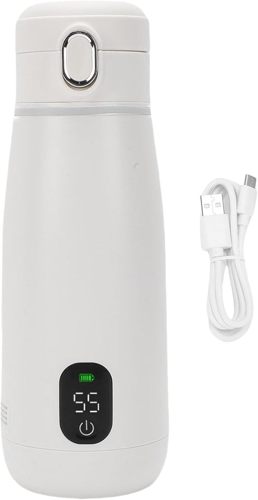 AUNMAS Portable Travel Electric Kettle, Stainless Steel Water Heater with USB Charging Cordless Hot Water Boiler for Camping Hiking