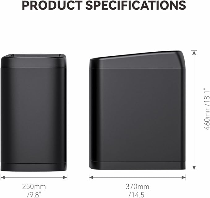 ELLO&ALLO Garbage Can Motion Sensor Trash Can 8 Gallon for Kitchen with Roll Up Lid, Automatic Touch Free High-Capacity Black Waste Bin