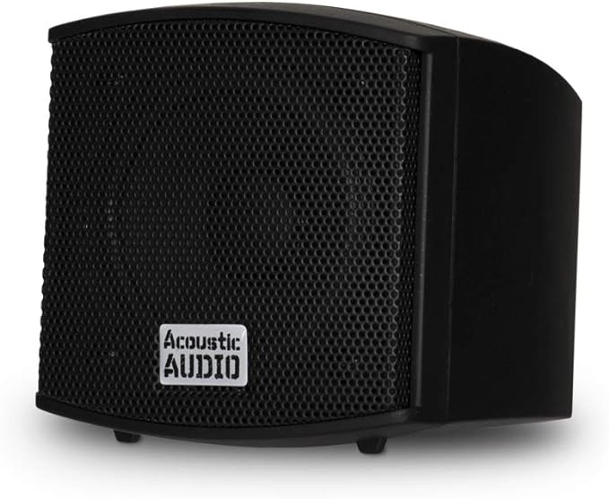 Acoustic Audio AA321B Mountable Indoor Speakers 400 Watts Black Bookshelf Pair