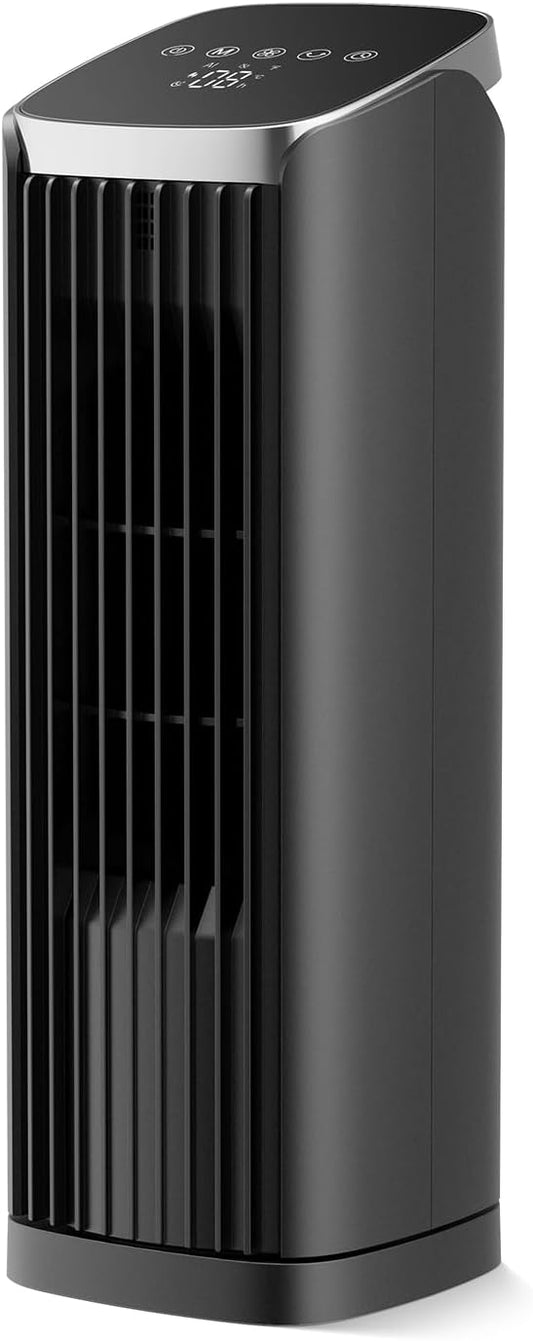 PNTCK Fan for Bedroom, 13" Tower Fan with Remote, 4 Modes 4 Speeds Max 24ft/s, 70° Oscillating Desk Fan, 12H Timer Portable Fans, Cooling Fans for Office, Home Large-13.1”-Remote