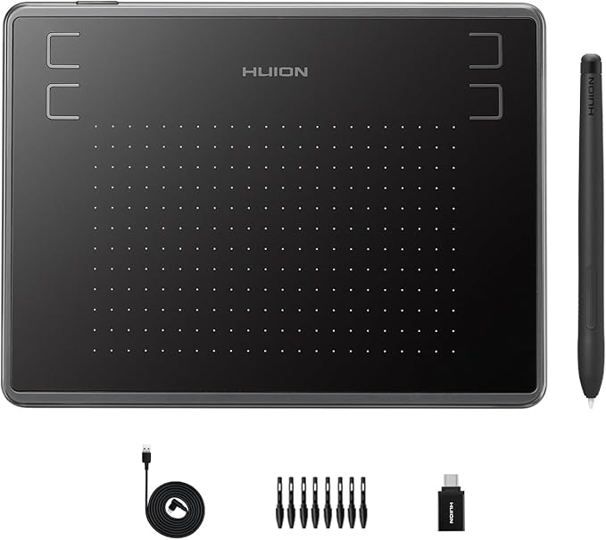 HUION Inspiroy H430P Drawing Tablet 4.8x3 Graphic Tablet with Battery-Free Stylus 4 Hot Keys, Art Tablet for Drawing, Writing, Design, Teaching, Work with Mac, PC, Linux & Mobile